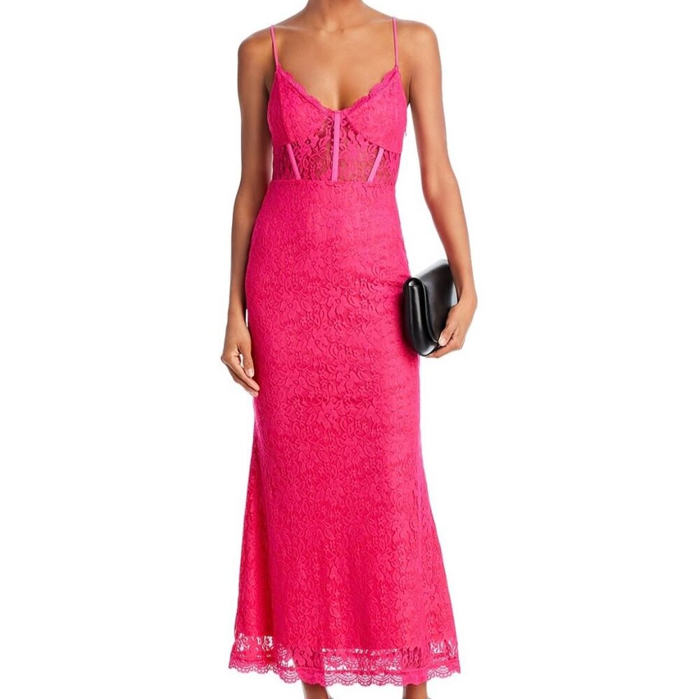NEW Aqua Lace Corset Slip Dress Pink Midi dress size Medium size 6